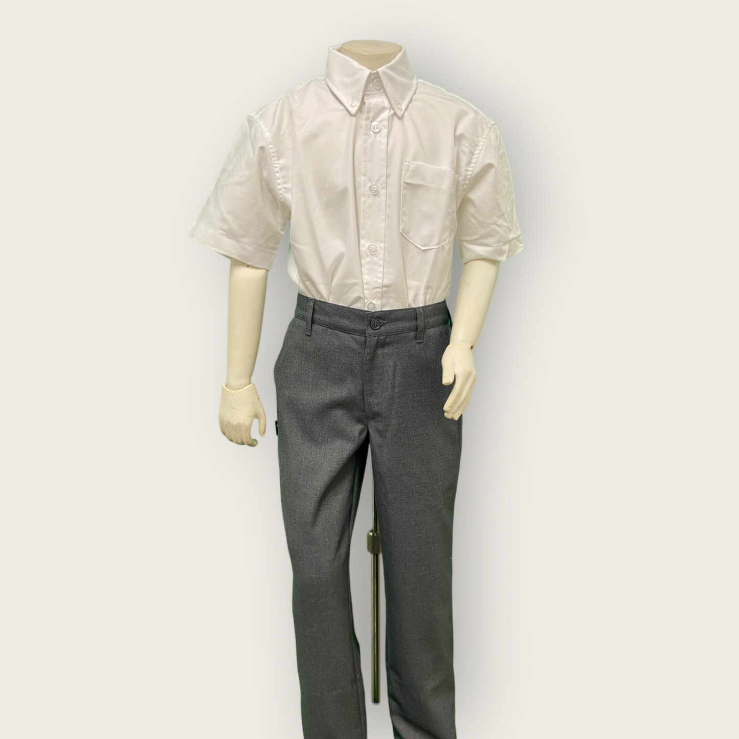 Grey Fitted Dress Pants